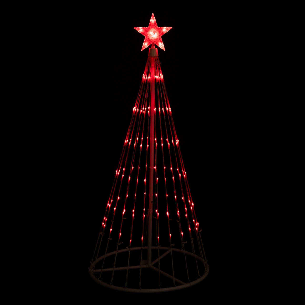 Northlight LED Lighted Show Cone Tree with Star Outdoor Christmas Decoration - 4' - Red